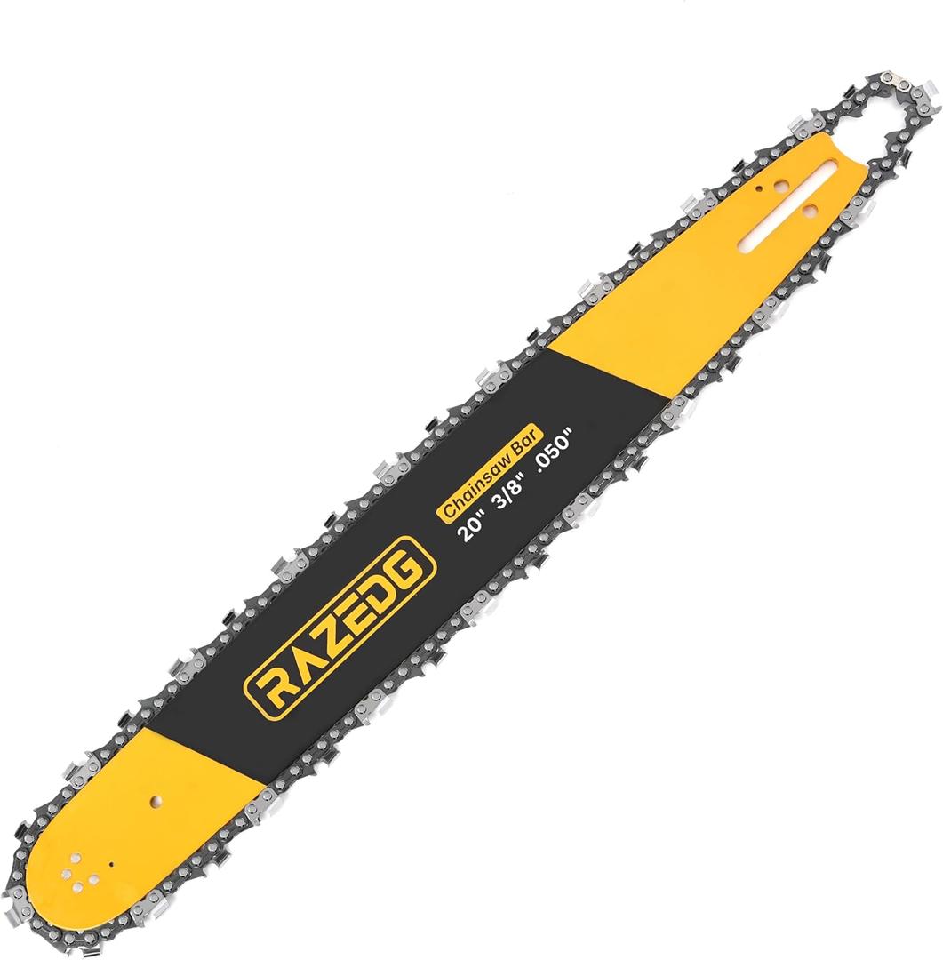 20 Inch Chainsaw Bar and Carbide Chain Combo for Husqvarna, 3/8" Pitch, 050" Gauge, 72 Drive Links Fits Husqvarna 455, 455 Rancher 460 Rancher 570, Poulan PP5020AV PR5020 and More