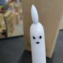 DRomance Halloween Ghost Flameless Taper Candles Flickering Battery Operated with Remote and Timer 3D Wick White Real Wax LED Taper Candles Halloween Dinner Decoration Indoor(2 Pack, 0.79"D x 9.5"H)