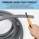 HOXHA 3/4 Inch 6 Ft Electrical Conduit Kit AC Whip Kit Flexible PVC Non Metallic Liquid Tight Conduit, Electrical Wire Conduit Pipe with Straight and 90-Degree Conduit Connector Fittings