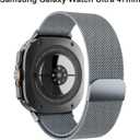 3 x Milanese Band Compatible with Samsung Galaxy Watch Ultra Band 47mm (2025/2024), Stainless Steel Mesh Loop Magnetic Clasp Strap for Women Men (1.Space Grey)