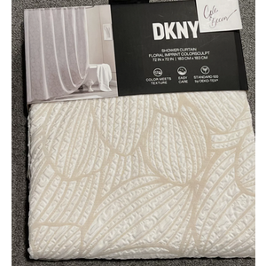 DKNY Fabric Shower Curtain Floral Imprint Colorsculpt Large Flowers Textured Newt, 70"×70"