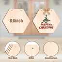 HAOPENGYOU 10Pcs Christmas Wood Hexagon for Crafts, 8.6 inch Unfinished Wood Hexagon with Twine, DIY Wooden Projects, Wood Burning, Painting, Christmas Day Decor DIY Gifts