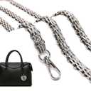 Metal Wide Chunky Purse Strap Chain Crossbody Replacement Purse Straps For Handbags Bag Chain Making Supplies Accessories (Silver) 47"/120cm