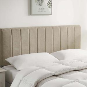 Nestl Upholstered Twin Headboard - Easy Assemble Channel Stitched Headboard Twin Size - Wall Mounted Headboards with 3D Soundproof Wall Panels Peel & Stick Floating Headboards, Linen