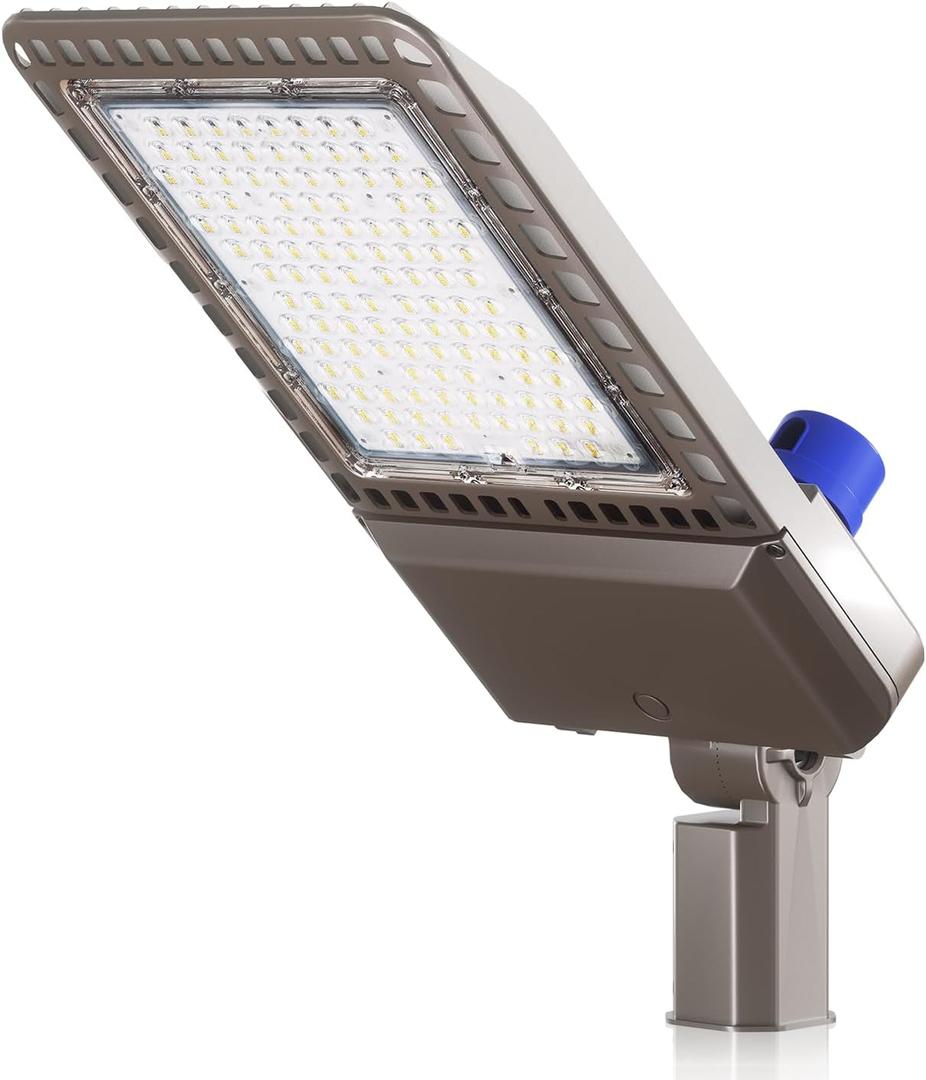 YXL 480V LED Parking Lot Light, 300W LED Shoebox Light with Dusk to Dawn Photocell,42,000LM 5000K Daylight Slipfitter Mount, IP65 Waterproof Parking Lot Light for Parking Lot Street Roadway