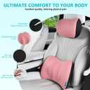 FLORICH Lumbar Support with Car headrest Back Pillow for Chair Headrest Pillow with Gel Memory Foam Massage Point Memory Foam Back Pillow for Office Chair(Pink), 2pc-1