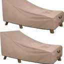 ULTCOVER Waterproof Patio Lounge Chair Cover Heavy Duty Outdoor Chaise Lounge Covers 2 Pack - 80L x 28W x 30H inch