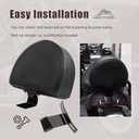 MoKitDora Driver Backrest Rider Back Rest PU Pad for Harley Softail Heritage FLSTC Fat Boy FLSTF 2007-2017