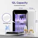 NCVI 12L UV-Light Baby Bottle Dryer Pro for Infant Can Hold 12 Baby Bottles, Stainless Steel Baby UV Household Box Cabinet for Baby Pacifiers/Silicone Teether Toys/Breast Pump Parts