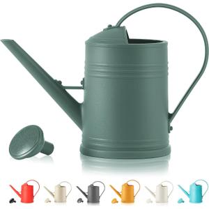 Plastic Indoor Watering Can with Sprinkler Head - 68 oz, 1/2 Gallon (Dark Green)
