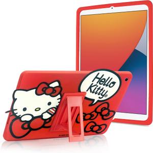 Hello Kitty Kids Case for iPad - 9th Generation iPad, iPad 8th Generation, iPad 7th Generation Case - 10.2 Case 2019/2020/2021 - Tablet Cover with Stand, Shockproof Silicone Protector