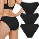 Popilush Seamless Underwear For Women No Show Cotton Hipster Bikini Breathable Comfortable Panties Soft Undies 3pack XL