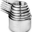 Measuring Cups Stainless Steel 7 Piece Stackable Set for Dry or Liquid Ingredients Measurement - Kitchen Gadgets & Utensils Metal Measuring Cups Best for Cooking & Baking