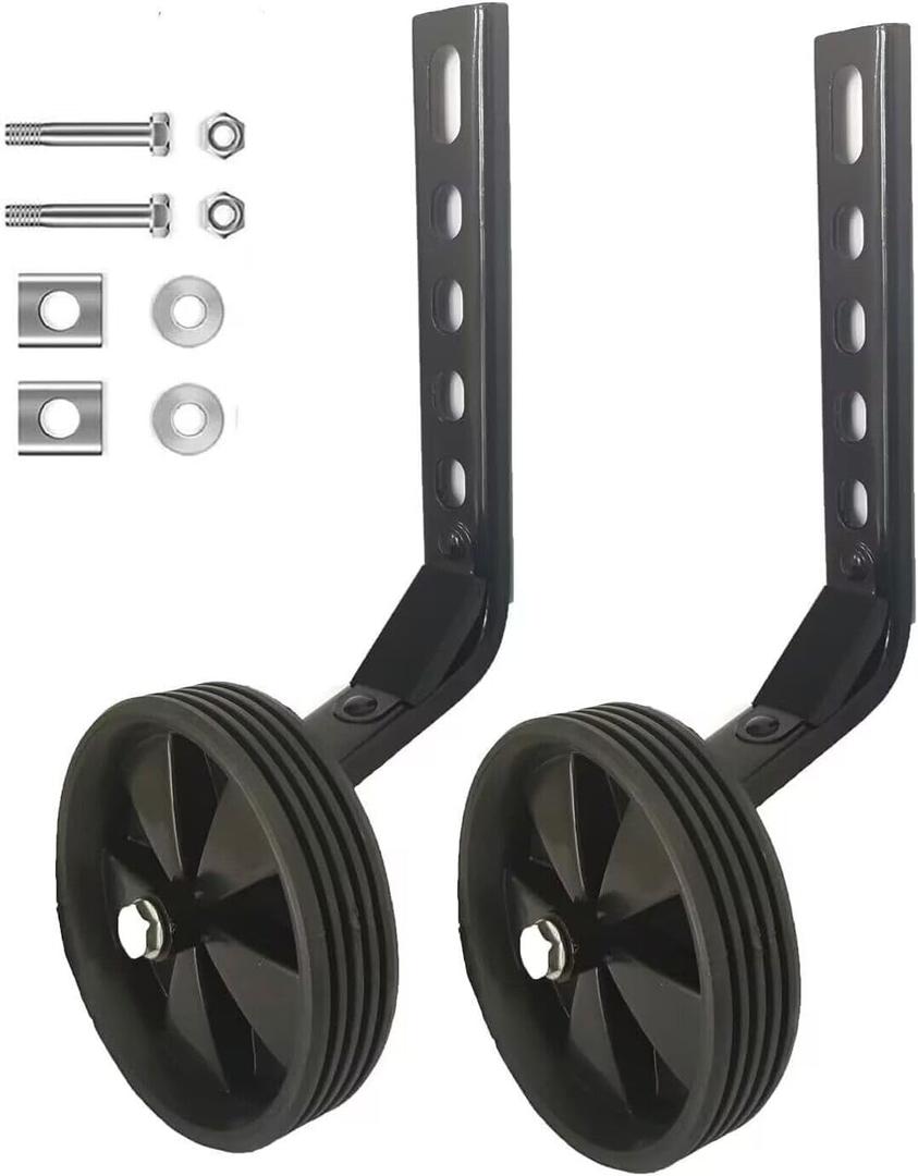 Mehome Training Wheels for 12 14 16 18 20 Inch Kids Bike Heavy Duty Training Wheels are for a Single Speed Bicycle (Black)