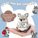 Crochet Wolf Gift for Men  Valentines Day Gift for Him, Handmade Wolf with Cute Pun Card, Romantic Stuffed Animal for Men