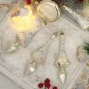 RoseCraft Christmas Ornaments Set, 6.3Inch Plastic Shatterproof Christmas Ball Hanging Ornaments for Xmas Tree Decorations, for Indoor Home Thanksgiving Halloween Party Decor - 6Pcs / Champagne.