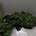 Remote Control&Timer- Super Thick 9 Ft Prelit Christmas Garland with 50 Warm White & Colorful Change Lights, Artificial Lighted Garland 270 Realistic Tips 10 Pinecone for Mantle Stair Railing Outdoor