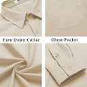 COOFANDY Men's Button Down Long Sleeve Shirt Casual Untucked Dress Shirt Regular Fit Wedding Shirts (Beige, M)