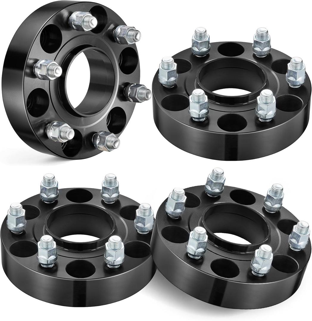 EVIL ENERGY 6x5.5 Wheel Spacers Compatible for Chevy Silverado GMC Sierra, 1.5"(38mm) 6x139.7mm Lug Centric Spacer for Suburban Express 1500, 78.1mm Wheel Adapter with M14x1.5 Studs Black 4PCS