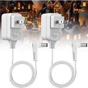 Kingdder 2 Pcs AC/DC Adapter Compatible with Lemax Lighted Accessory 4.5V Power Adapter # 74254 94563 94564 94565 94566 94527 Power Supply Charge Plug Output Cord for Thanksgiving Christmas Village