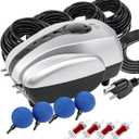 AquaMiracle All-in-One Koi Pond Aerator for Outdoor Ponds up to 2000 Gallons, Pond Air Pump Pond Aeration System with 4-Outlet Airline Tubing Air Stones Check Valves