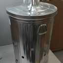 Gardenised 20-Gallon Galvanized Steel Incinerator Can with Lid & Vent Holes, High-Heat Outdoor Burn Bin for Leaves, Paper, Yard Waste & Garden Debris, Silver