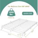 ITIMIDI 4 Inch White Queen Bed Frame, Metal Platform Bed Frames with Metal Gaskets, Heavy Duty Steel Support 3000 LBS, No Box Spring Needed, Anti-Slip Mattress Stopper, Easy Assembly