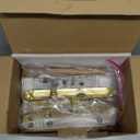 Flat Slot Storm Door Handle Complete Set, Mortise Keyed Lever Mount Latch with Deadbolt for Screen and Storm Doors (Bright Gold)