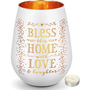 House Warming Gifts, New Home Housewarming Gifts for Women Men Couple, Funny Glass Candle Holder, New Apartment Gifts for Friend, New Homeowner Gifts Ideas for Home Buyers