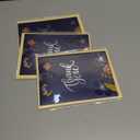 3 x CRTURUNIQ Luxury Navy Blue Thank You Card with Silver Foil - 5x7 Large Blank Note Card with Thick Gold Envelope & Sticker - Premium Heavyweight Cardstock for Wedding, Business, Sympathy & Men