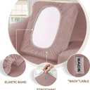 WEERRW 4 Pieces Velvet High Stretch Couch Covers for 3 Cushion Couch Sofa Slipcovers, Washable Furniture Protector with Non Slip Elastic Bottom, Feature Soft and Thick Plush Fabric, Pink, Large