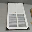 HVAC Premium 12" X 10" [Duct Opening] 2-Way-Vertical AIR Supply Grille - Vent Cover & Diffuser - Flat Stamped Face - White [Outer Dimensions: 13.75"w X 11.75"h]