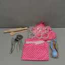 Kids Cooking Baking Set 19Pcs, Kids Chef Role Play Costume Set - Chef Hat and Matching Pink Apron Children Dress up Pretend Gift for 3 4 5 6 7 8 Year Old Girls Toys