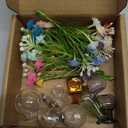 Mini Vase Magnets for Fridge, 10pack Cute Tiny Magnetic Glass Vases Refrigerator Accessories, Real Flowers Pot Magnet, Funny Aesthetic Plant Pot Locker Office Kitchen Decoration, Small Magnet Bud