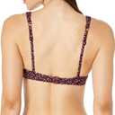 Amazon Essentials Women's Scoop Neck Swim Crop Top (Brick Red Leopard)