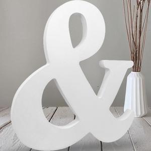 AOCEAN 12 Inch White Big Wood Letters Unfinished Wooden Letters for Wall Decor Decorative Standing Letters Slices Sign Board Decoration for Craft Home Party Projects (&) (&)