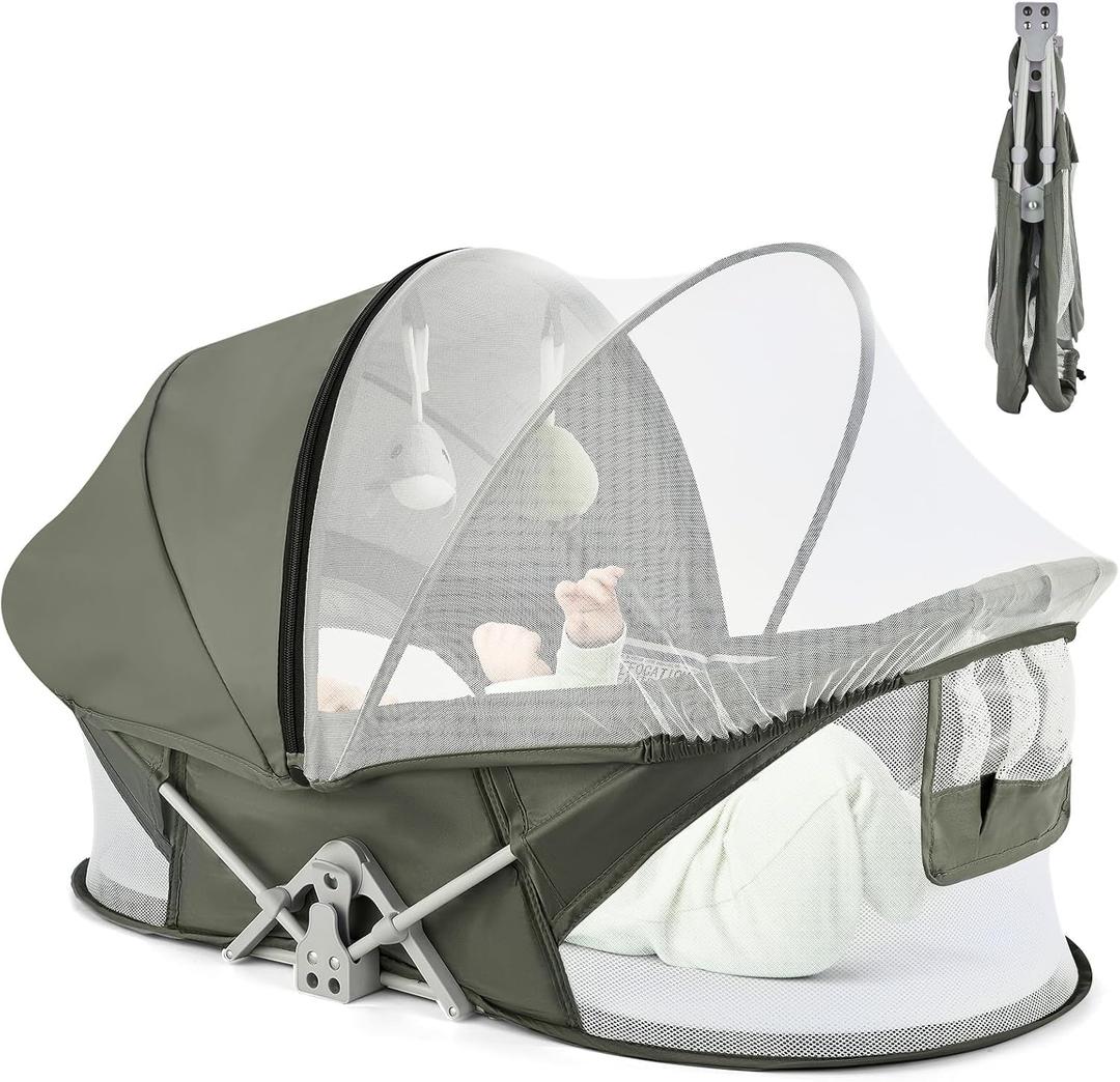 Portable Baby Bassinet Travel Baby Bed, Baby Cribs Travel Pod for Outdoors Baby Lounger Infant Travel Bed with Mosquito Net and Sunshade Canopy, Lightweight Washable Portable Baby Bassinet Travel Baby Bed, Baby Cribs Travel Pod for Outdoors Baby Lounger Infant Travel Bed with Mosquito Net and Sunshade Canopy, Lightweight Washable