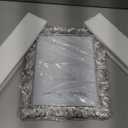 8x10 Picture Frame Silver, Vintage Silver Palm Leaves Textured Hand-Crafted Resin with Glass Front, Elegant Retro Design Photo Frame for Wall and Tabletop Display Home Decor