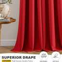 MIULEE Christmas Red Blackout Curtains for Bedroom Living Room 63 Inches Long 2 Panels, Thermal Insulated Room Darkening Drapes Grommet Noise Reducing Light Blocking Window Treatments 40x63 Inch