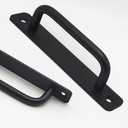 20 Pack 5 Inch 128 mm Matte Black Round Cabinet Handles with Base Plate Aluminum Drawer Pulls Sliding Door Pulls Window Sliding Closet