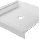 Fine Fixtures Single Threshold Acrylic Shower Base - Non-Slip Textured Surface, Durable Shower Floor Pan 30" x 30" for Easy Installation, White Color for Modern Bathrooms