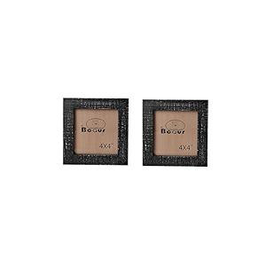 Bcaur 4x4 inch Love Home Wood Picture Frames with HD Glass，Stand for Tabletop Display，Set for 2,E23028