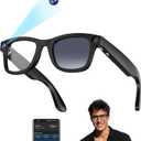 AI Smart Glasses with Camera - 1080P Video & 8MP Camera, Voice Control, Recording Glasses with AI Assistant, Object Recognition, for Travel, Conferences & Vlogging (Matte Black/ Polarized Gradient Graphite)