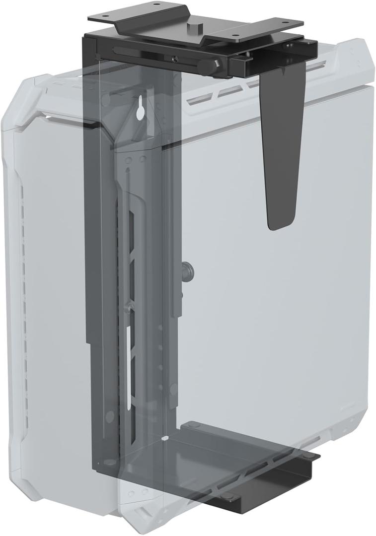 Suptek Adjustable Under Desk and Wall PC Mount, 3.94 to 11.61 inch Wide Computer Case CPU Hanger Holder 360 Degree Rotatable Under-Desk PC Hanging Stand Holder Mount (ZJJ001L)