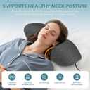 Rechargeable Neck Massager with Heat & Vibration, Deep-Tissue Shoulder and Head Massager, Ergonomic Massage Pillow for Neck Pain Relief, Cervical Support Hump Corrector, Neck Support Aid