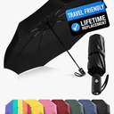 Rain-Mate Windproof Compact Umbrellas for Rain - Strong Reinforced Fiberglass Rib Design & Auto Open & Close - Portable Folding Travel Umbrella - Lightweight & Packable for Women & Men, Easy Collapse