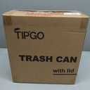 TIPGO Slim Bathroom Trash Can with Lid Soft Close, Step Pedal, 6 Liter / 1.6 Gallon Stainless Steel Trash Bin, Small Garbage Can for Bedroom, Office, Kitchen (Navy Blue)