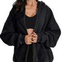FAIABLE Womens Mens Double Zip Up Hoodie Oversized Acid Wash Heavyweight Hoodies Distress Cotton Fleece Vintage Y2k Full Zipper Couples Sweatshirt Black S