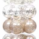 Sea Team Shatterproof Clear Plastic Christmas Ball Ornaments Decorative Xmas Balls Baubles Set with Stuffed Delicate Decorations (100mm/3.94 inch 16-Pack, Champagne)