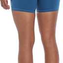 Colorfulkoala Women's Biker Shorts with Pockets 6" Inseam (Blue)